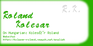 roland kolesar business card